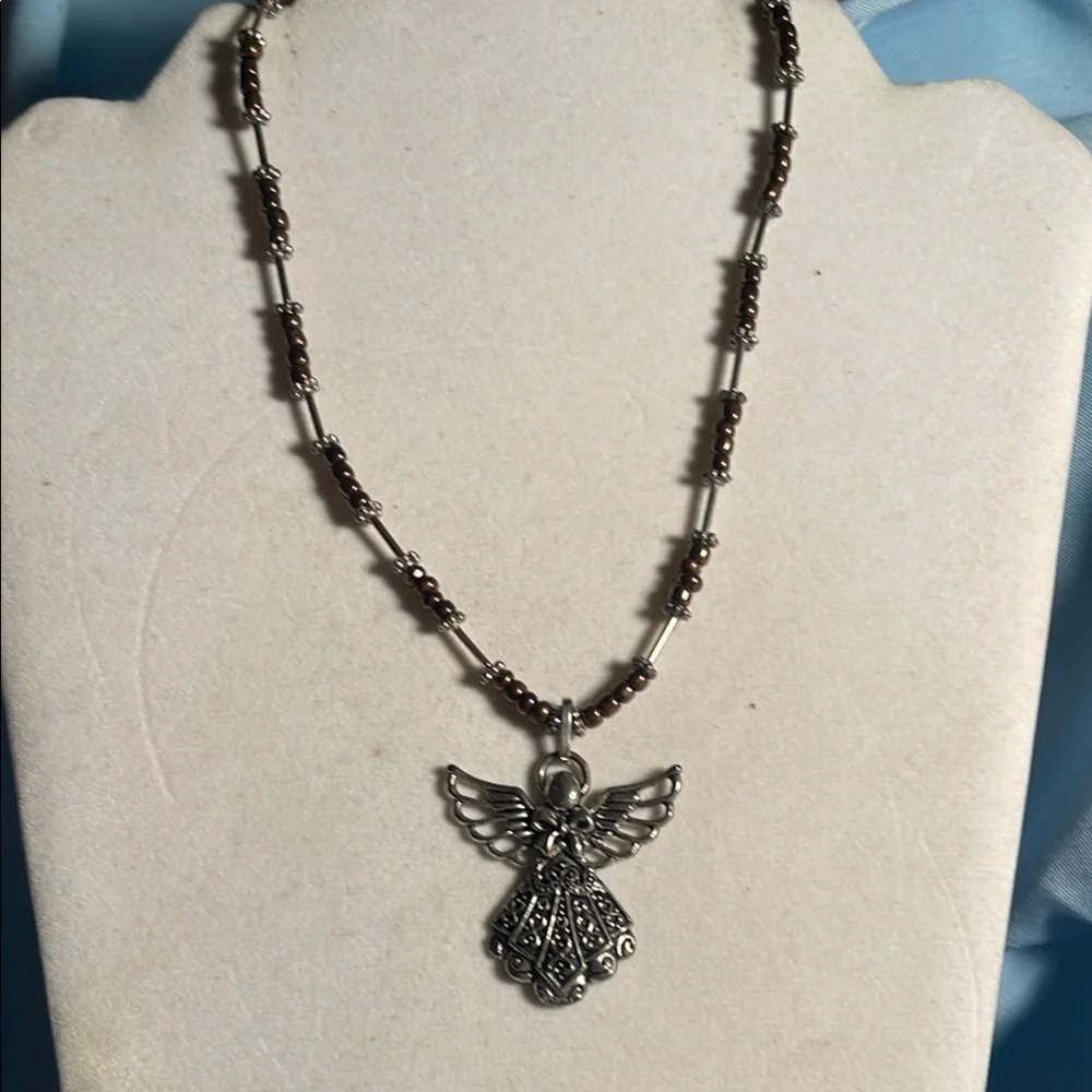 Silver Angel Pendant Necklace